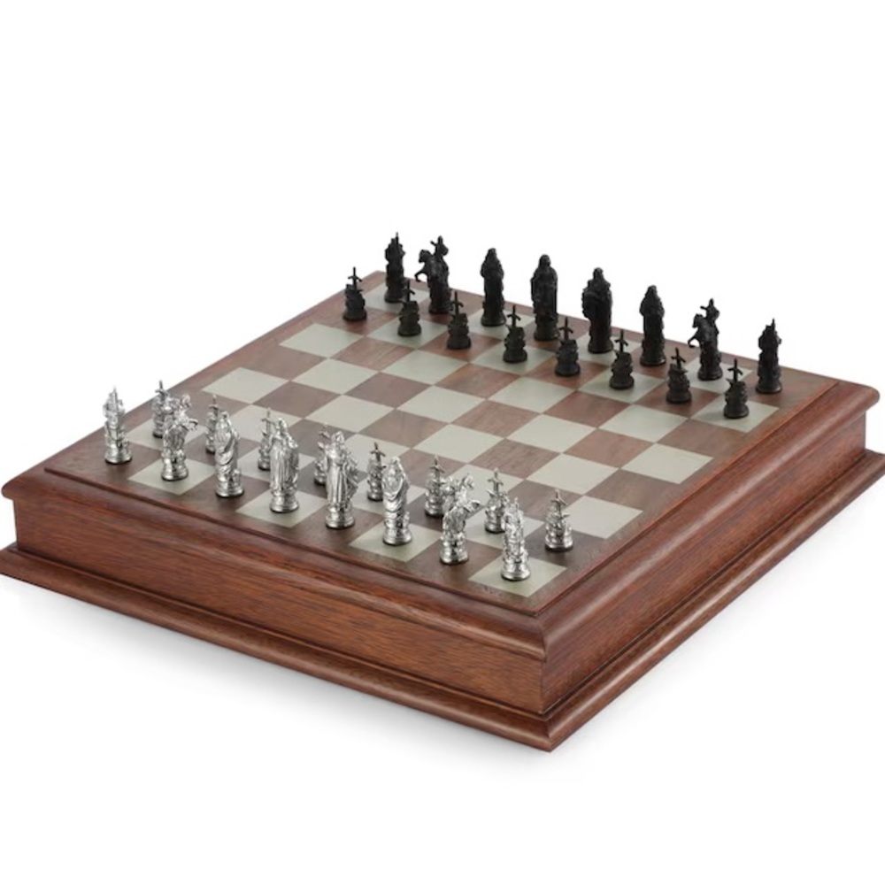 Vintage 1960’s Royal Selangor Pewter Camelot Chess Set (Complete)